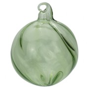 Green Glass Swirl Bauble - 8cm 